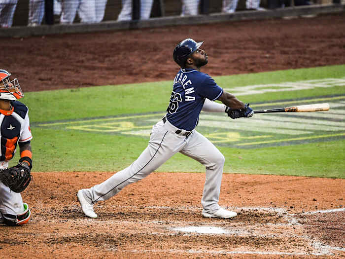 Randy Arozarena swings